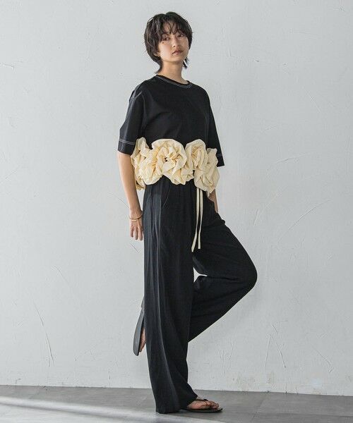 MAYSON GREY / メイソングレイ その他パンツ | リネン配色ベルトイージーワイドパンツ≪洗濯機で洗える≫ | 詳細12