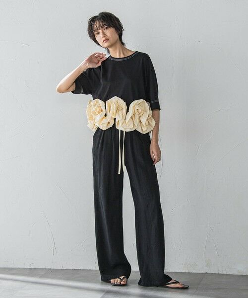 MAYSON GREY / メイソングレイ その他パンツ | リネン配色ベルトイージーワイドパンツ≪洗濯機で洗える≫ | 詳細13