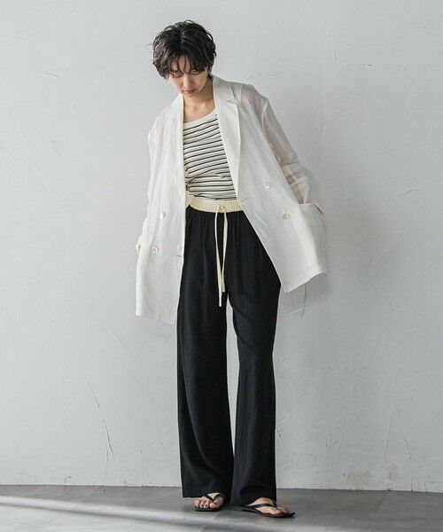 MAYSON GREY / メイソングレイ その他パンツ | リネン配色ベルトイージーワイドパンツ≪洗濯機で洗える≫ | 詳細16