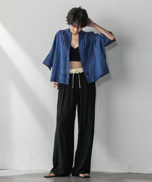 MAYSON GREY / メイソングレイ その他パンツ | リネン配色ベルトイージーワイドパンツ≪洗濯機で洗える≫ | 詳細4