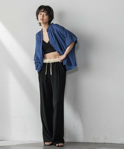 MAYSON GREY / メイソングレイ その他パンツ | リネン配色ベルトイージーワイドパンツ≪洗濯機で洗える≫ | 詳細5