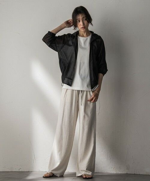 MAYSON GREY / メイソングレイ その他パンツ | リネン配色ベルトイージーワイドパンツ≪洗濯機で洗える≫ | 詳細25