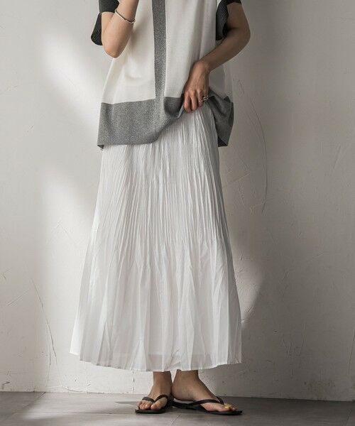 MAYSON GREY / メイソングレイ ミニ・ひざ丈スカート | シアーランダムプリーツスカート≪洗濯機で洗える≫ | 詳細1
