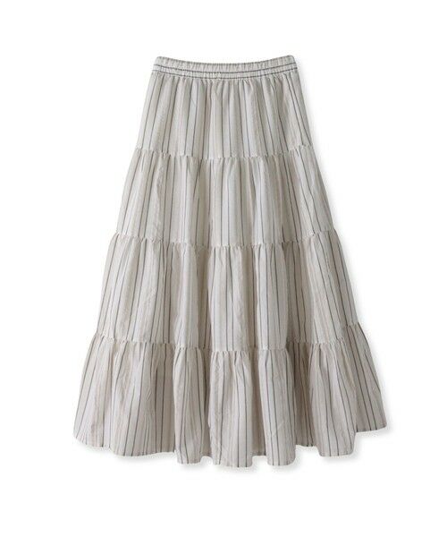 MAYSON GREY / メイソングレイ ミニ・ひざ丈スカート | 【WEB限定】マルチストライプリネンタッチティアードスカート≪洗濯機で洗える≫ | 詳細7