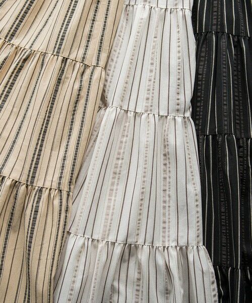 MAYSON GREY / メイソングレイ ミニ・ひざ丈スカート | 【WEB限定】マルチストライプリネンタッチティアードスカート≪洗濯機で洗える≫ | 詳細25