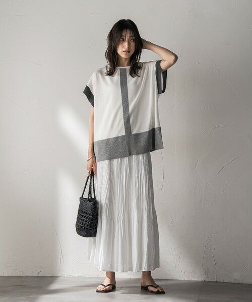 MAYSON GREY / メイソングレイ ニット・セーター | 配色センターラインニットプルオーバー≪手洗い可能≫ | 詳細4