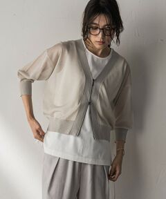 MAYSON GREY / メイソングレイ ニット・セーター | Vネックジップシアーカーディガン≪手洗い可能≫