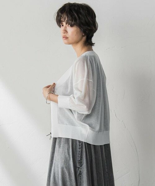 MAYSON GREY / メイソングレイ ニット・セーター | Vネックジップシアーカーディガン≪手洗い可能≫ | 詳細2