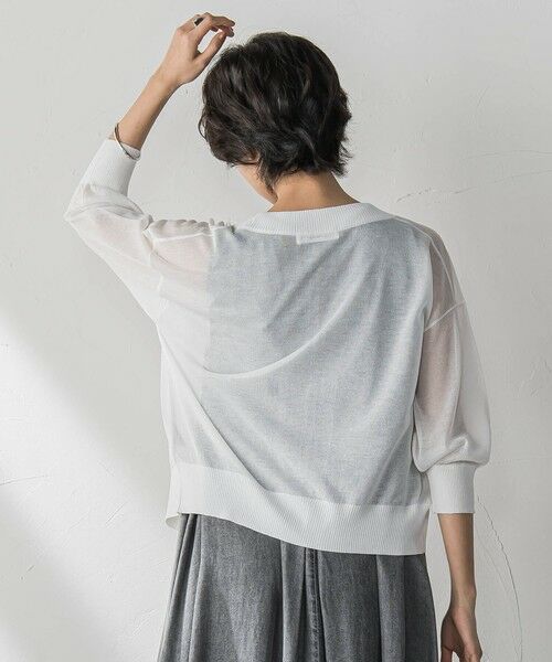 MAYSON GREY / メイソングレイ ニット・セーター | Vネックジップシアーカーディガン≪手洗い可能≫ | 詳細3