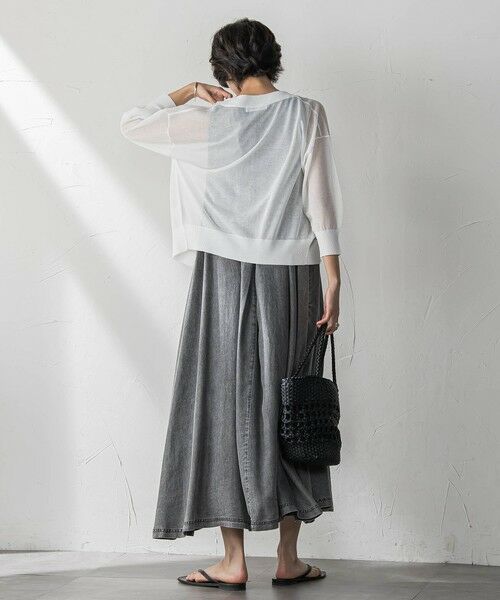 MAYSON GREY / メイソングレイ ニット・セーター | Vネックジップシアーカーディガン≪手洗い可能≫ | 詳細7