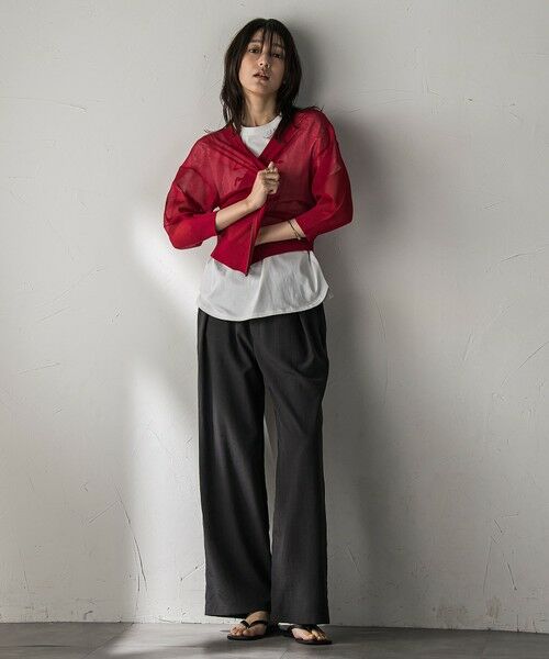 MAYSON GREY / メイソングレイ ニット・セーター | Vネックジップシアーカーディガン≪手洗い可能≫ | 詳細12