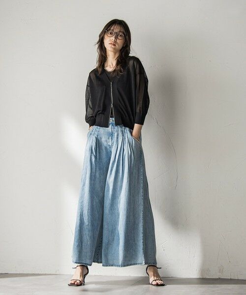 MAYSON GREY / メイソングレイ ニット・セーター | Vネックジップシアーカーディガン≪手洗い可能≫ | 詳細27