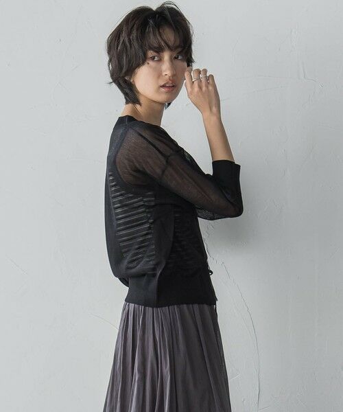 MAYSON GREY / メイソングレイ ニット・セーター | Vネックジップシアーカーディガン≪手洗い可能≫ | 詳細18