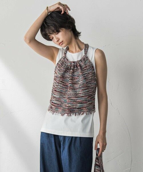 MAYSON GREY / メイソングレイ ニット・セーター | ループカスリヤーンホルターネックビスチェ≪手洗い可能≫ | 詳細10