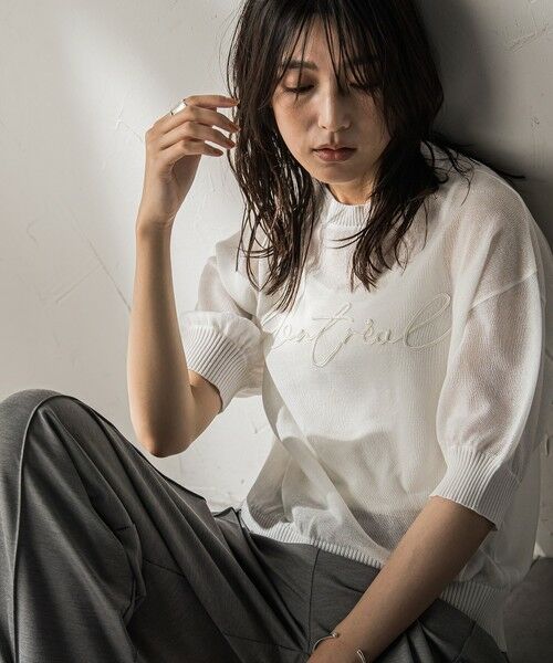 MAYSON GREY / メイソングレイ ニット・セーター | 【WEB限定】コード刺繍ロゴニットプルオーバー≪手洗い可能≫ | 詳細1