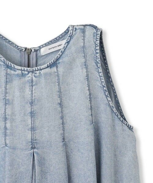 MAYSON GREY / メイソングレイ ロング・マキシ丈ワンピース | バイオシルクデニムタックフレアワンピース≪洗濯機で洗える≫ | 詳細23