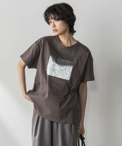 MAYSON GREY / メイソングレイ カットソー | 【WEB限定】スクエア箔オーバーサイズTシャツ≪手洗い可能≫