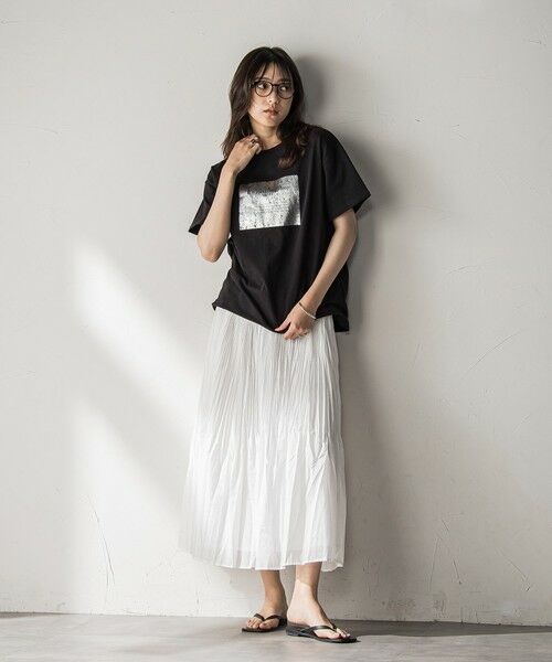 MAYSON GREY / メイソングレイ カットソー | 【WEB限定】スクエア箔オーバーサイズTシャツ≪手洗い可能≫ | 詳細13