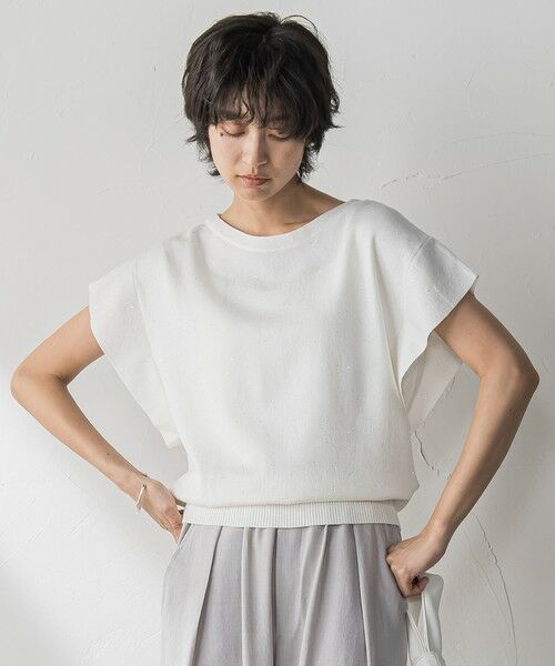 MAYSON GREY / メイソングレイ ニット・セーター | 【WEB限定】スパンコールフレンチスリーブニットプルオーバー≪手洗い可能≫ | 詳細1