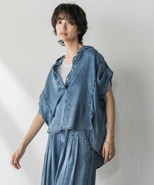 MAYSON GREY / メイソングレイ シャツ・ブラウス | バイオシルクデニムブラウス≪洗濯機で洗える≫ | 詳細2