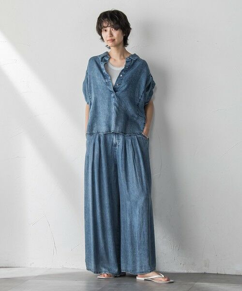 MAYSON GREY / メイソングレイ シャツ・ブラウス | バイオシルクデニムブラウス≪洗濯機で洗える≫ | 詳細4