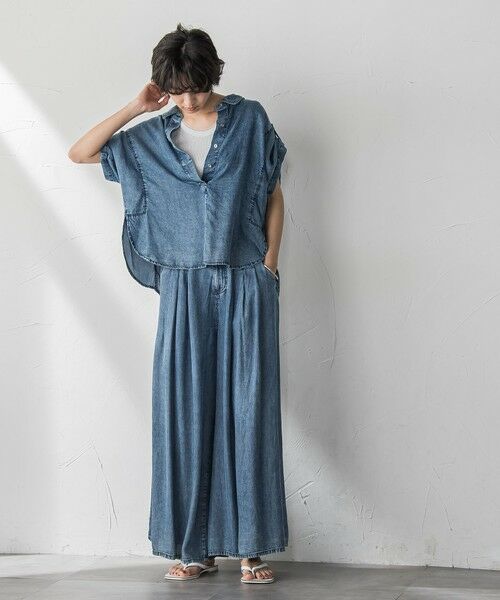 MAYSON GREY / メイソングレイ シャツ・ブラウス | バイオシルクデニムブラウス≪洗濯機で洗える≫ | 詳細7