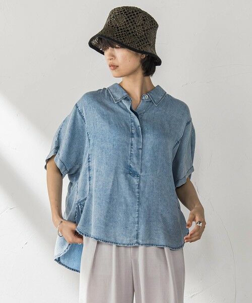 MAYSON GREY / メイソングレイ シャツ・ブラウス | バイオシルクデニムブラウス≪洗濯機で洗える≫ | 詳細10