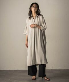 MAYSON GREY / メイソングレイ ロング・マキシ丈ワンピース | 【WEB限定】スキッパーチュニックワンピース≪洗濯機で洗える≫