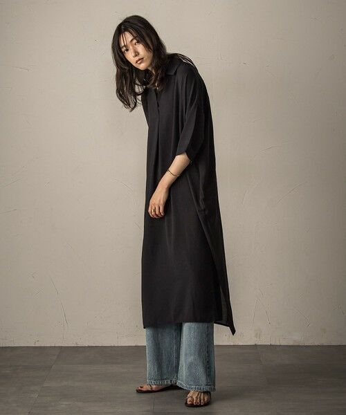 MAYSON GREY / メイソングレイ ロング・マキシ丈ワンピース | 【WEB限定】スキッパーチュニックワンピース≪洗濯機で洗える≫ | 詳細3