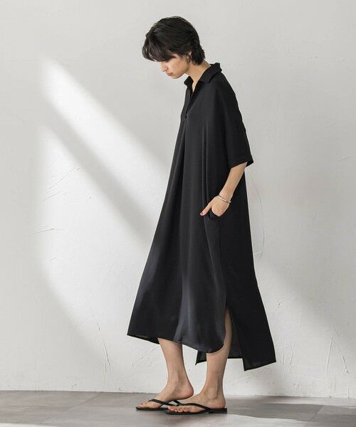 MAYSON GREY / メイソングレイ ロング・マキシ丈ワンピース | 【WEB限定】スキッパーチュニックワンピース≪洗濯機で洗える≫ | 詳細4