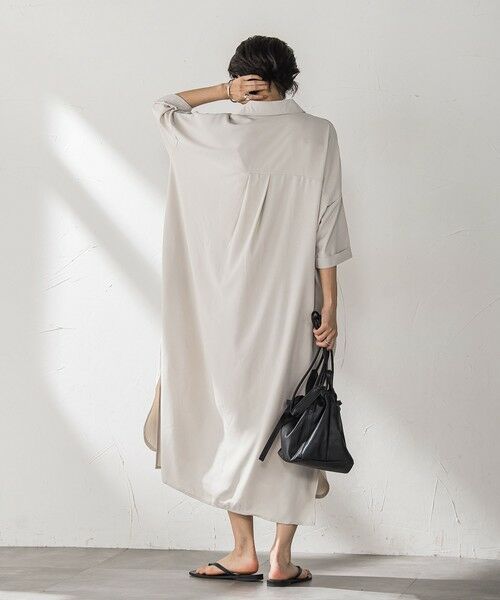 MAYSON GREY / メイソングレイ ロング・マキシ丈ワンピース | 【WEB限定】スキッパーチュニックワンピース≪洗濯機で洗える≫ | 詳細14