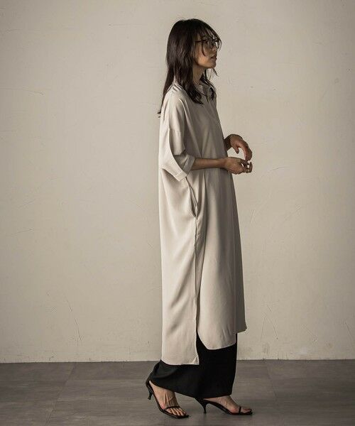 MAYSON GREY / メイソングレイ ロング・マキシ丈ワンピース | 【WEB限定】スキッパーチュニックワンピース≪洗濯機で洗える≫ | 詳細10