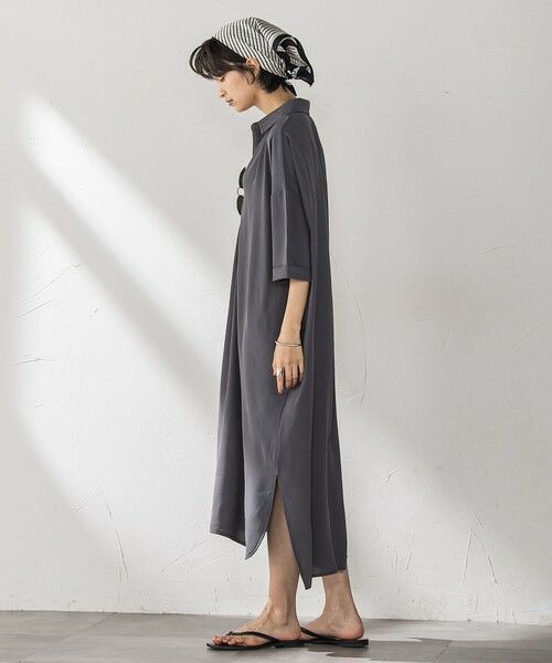 MAYSON GREY / メイソングレイ ロング・マキシ丈ワンピース | 【WEB限定】スキッパーチュニックワンピース≪洗濯機で洗える≫ | 詳細17