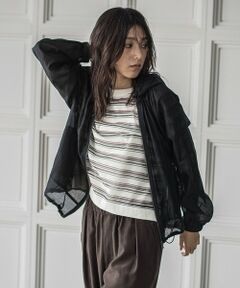 MAYSON GREY / メイソングレイ テーラードジャケット | シアーオーガンジー長袖フードブルゾン≪手洗い可能≫