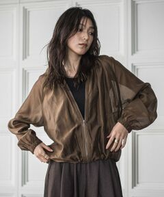 MAYSON GREY / メイソングレイ テーラードジャケット | シアーオーガンジー長袖フードブルゾン≪手洗い可能≫