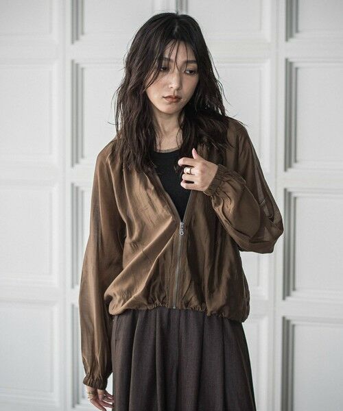 MAYSON GREY / メイソングレイ テーラードジャケット | シアーオーガンジー長袖フードブルゾン≪手洗い可能≫ | 詳細9