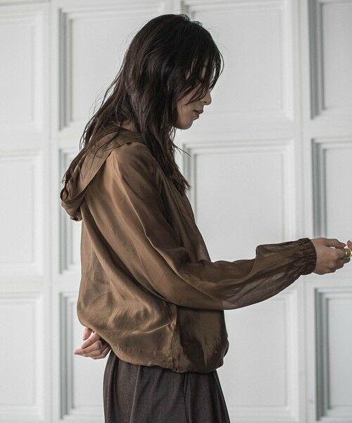 MAYSON GREY / メイソングレイ テーラードジャケット | シアーオーガンジー長袖フードブルゾン≪手洗い可能≫ | 詳細11
