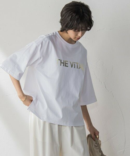 MAYSON GREY / メイソングレイ カットソー | 箔プリントロゴTシャツ≪手洗い可能≫ | 詳細3