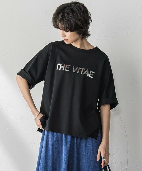 MAYSON GREY/メイソングレイ 箔プリントロゴTシャツ≪手洗い可能≫ ブラック M MAYSON GREY/メイソングレイ 箔プリントロゴTシャツ≪手洗い可能≫ ブラック M
