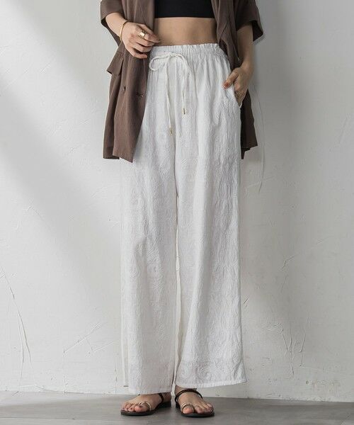 MAYSON GREY / メイソングレイ その他パンツ | ペイズリー総刺繍綿ボイルストレートパンツ≪手洗い可能≫ | 詳細1