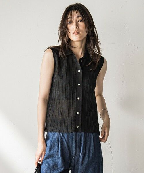 MAYSON GREY / メイソングレイ ニット・セーター | 【WEB限定】シアーノースリーブニットプルオーバー≪手洗い可能≫ | 詳細1