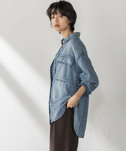 MAYSON GREY / メイソングレイ シャツ・ブラウス | ナチュラルシアーデニムオーバーシャツ≪洗濯機で洗える≫ | 詳細2
