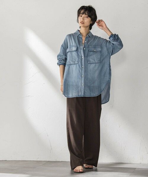 MAYSON GREY / メイソングレイ シャツ・ブラウス | ナチュラルシアーデニムオーバーシャツ≪洗濯機で洗える≫ | 詳細4