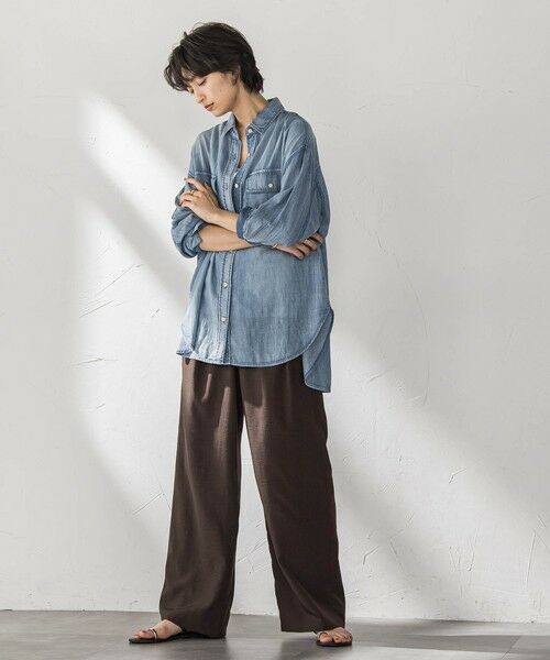 MAYSON GREY / メイソングレイ シャツ・ブラウス | ナチュラルシアーデニムオーバーシャツ≪洗濯機で洗える≫ | 詳細5