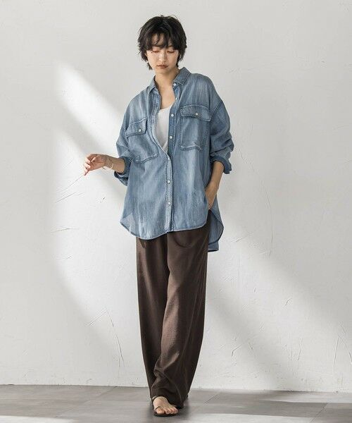 MAYSON GREY / メイソングレイ シャツ・ブラウス | ナチュラルシアーデニムオーバーシャツ≪洗濯機で洗える≫ | 詳細6