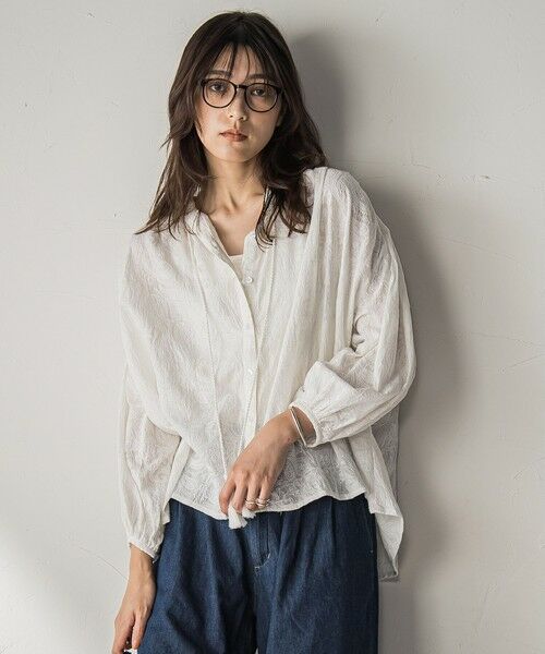 MAYSON GREY / メイソングレイ シャツ・ブラウス | ペイズリー柄総刺繍綿ボイルギャザーブラウス≪手洗い可能≫ | 詳細1