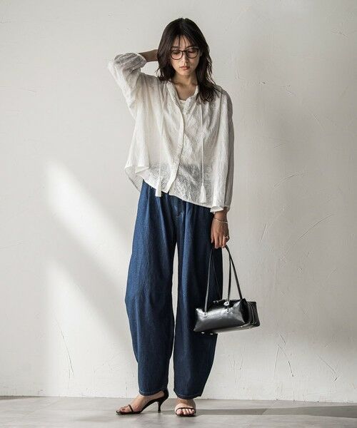 MAYSON GREY / メイソングレイ シャツ・ブラウス | ペイズリー柄総刺繍綿ボイルギャザーブラウス≪手洗い可能≫ | 詳細4