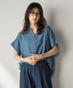 デニムクロップドシャツ≪洗濯機で洗える≫ （シャツ・ブラウス