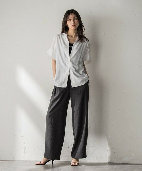 MAYSON GREY / メイソングレイ シャツ・ブラウス | 【WEB限定】バンドカラーリネンライクシャツ≪洗濯機で洗える≫ | 詳細3