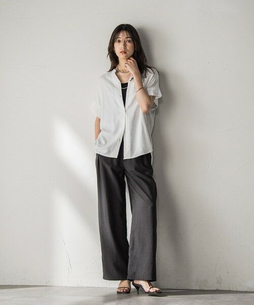 MAYSON GREY / メイソングレイ シャツ・ブラウス | 【WEB限定】バンドカラーリネンライクシャツ≪洗濯機で洗える≫ | 詳細4